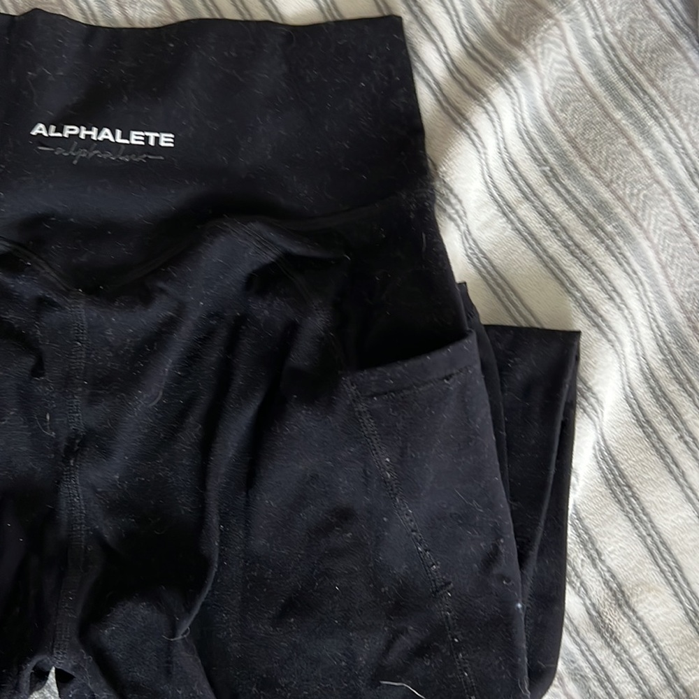 Black leggings- alphalux alphalete leggings- tummy control front panel - Picture 3 of 4